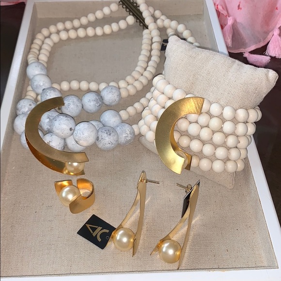 Designer Katerina Vassou Necklace & Bracelet Set 18k plated NwT - Picture 11 of 11